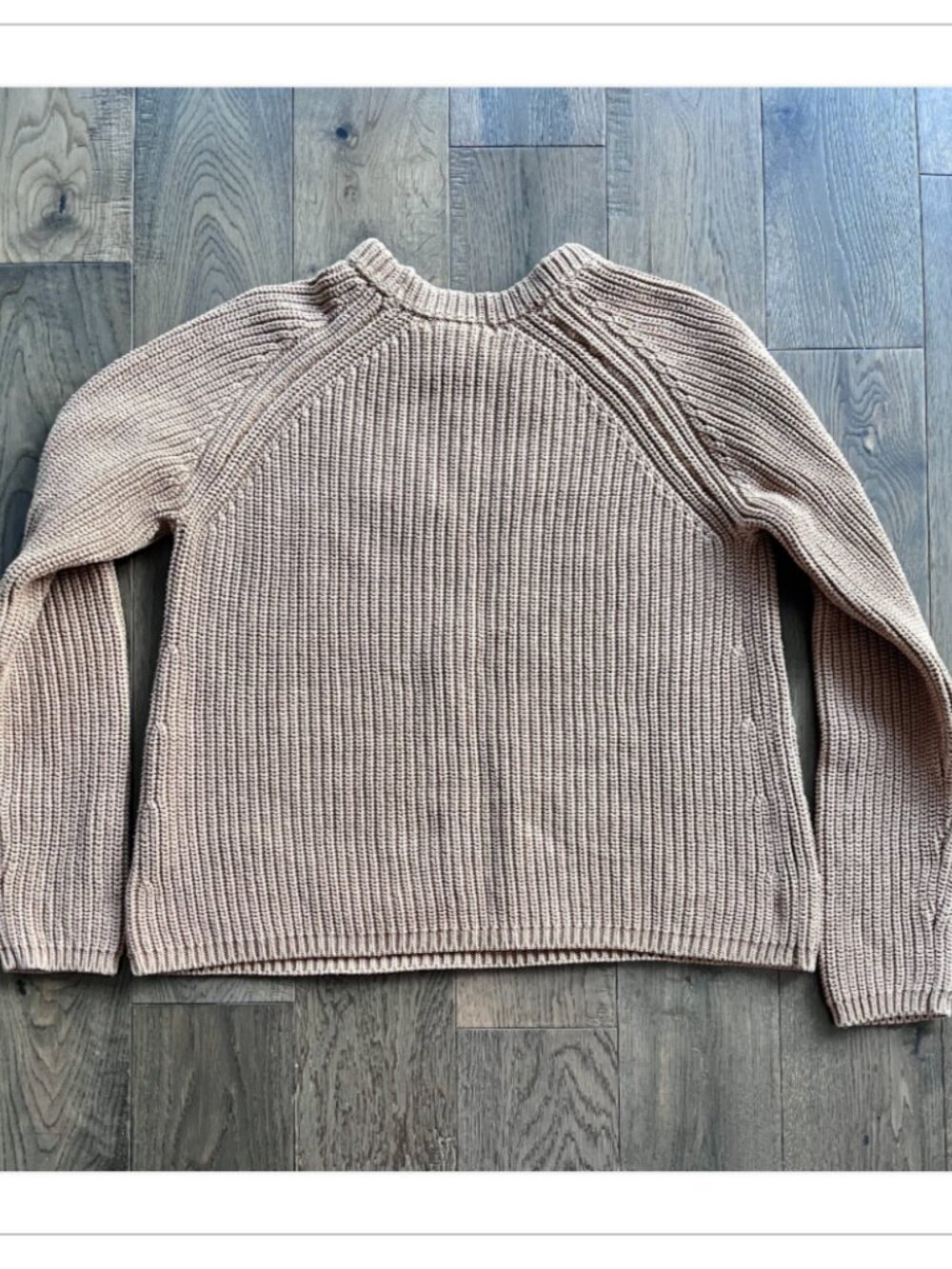 Quince Organic Cotton Fisherman Crewneck Sweater Camel Size S - Picture 5 of 7